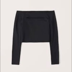 Abercrombie Women's Long-Sleeve Seamless Fabric Off-The-Shoulder Cutout Top